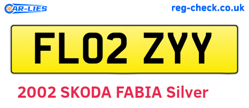 FL02ZYY are the vehicle registration plates.