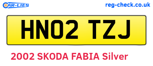HN02TZJ are the vehicle registration plates.