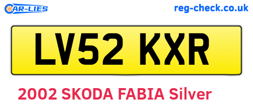 LV52KXR are the vehicle registration plates.