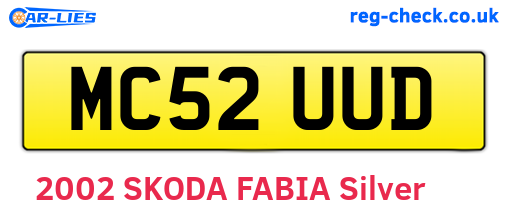 MC52UUD are the vehicle registration plates.