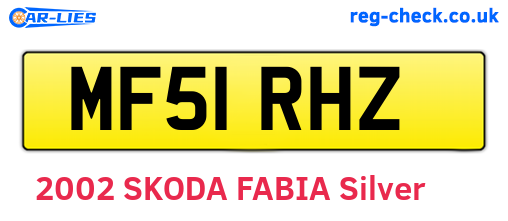 MF51RHZ are the vehicle registration plates.