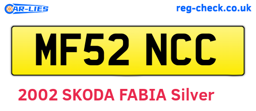 MF52NCC are the vehicle registration plates.