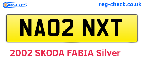 NA02NXT are the vehicle registration plates.