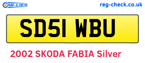 SD51WBU are the vehicle registration plates.