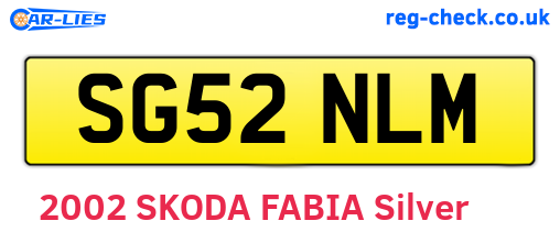 SG52NLM are the vehicle registration plates.