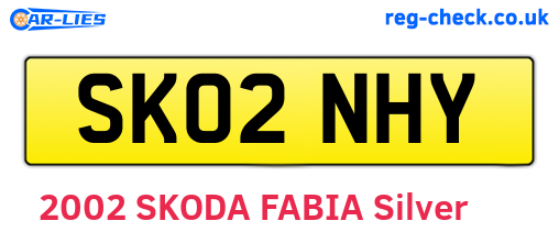 SK02NHY are the vehicle registration plates.