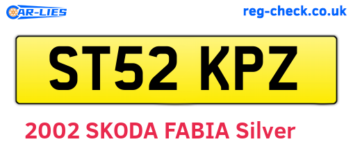 ST52KPZ are the vehicle registration plates.
