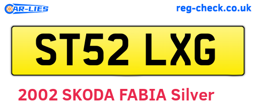 ST52LXG are the vehicle registration plates.