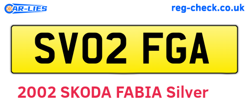 SV02FGA are the vehicle registration plates.