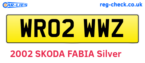 WR02WWZ are the vehicle registration plates.