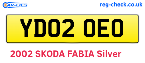 YD02OEO are the vehicle registration plates.