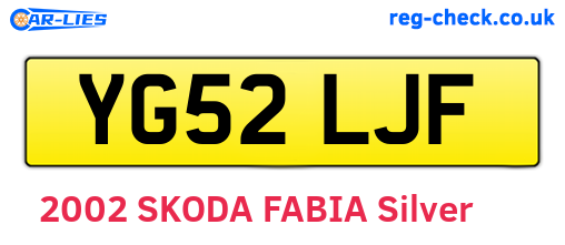 YG52LJF are the vehicle registration plates.