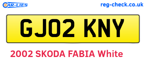 GJ02KNY are the vehicle registration plates.