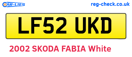 LF52UKD are the vehicle registration plates.