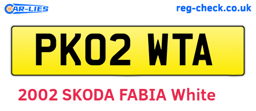 PK02WTA are the vehicle registration plates.