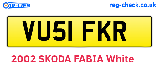 VU51FKR are the vehicle registration plates.