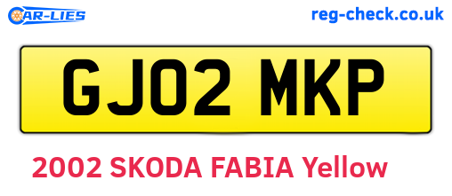 GJ02MKP are the vehicle registration plates.