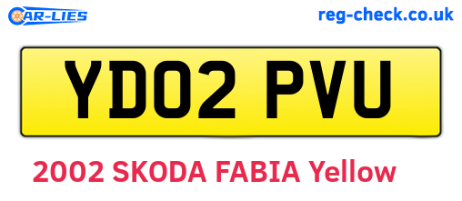 YD02PVU are the vehicle registration plates.