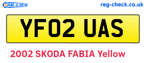 YF02UAS are the vehicle registration plates.