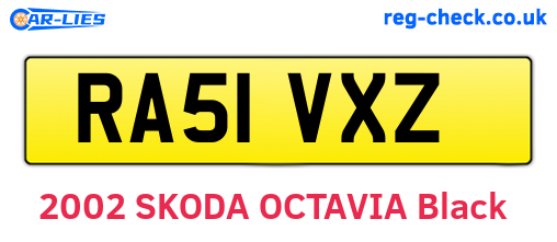 RA51VXZ are the vehicle registration plates.
