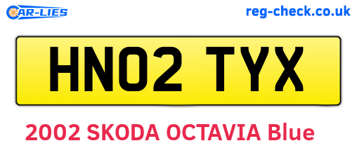 HN02TYX are the vehicle registration plates.