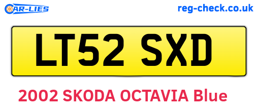 LT52SXD are the vehicle registration plates.
