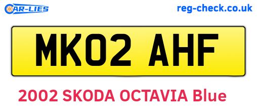MK02AHF are the vehicle registration plates.