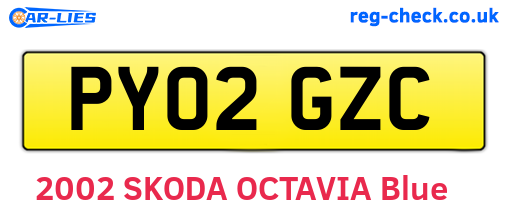PY02GZC are the vehicle registration plates.