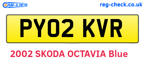 PY02KVR are the vehicle registration plates.