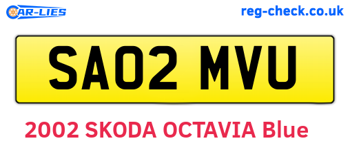 SA02MVU are the vehicle registration plates.