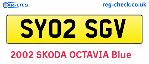 SY02SGV are the vehicle registration plates.