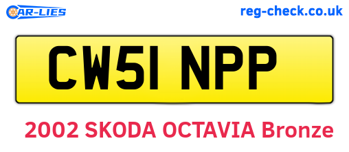 CW51NPP are the vehicle registration plates.