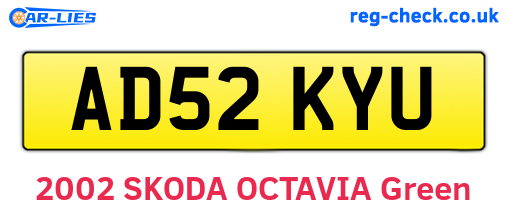 AD52KYU are the vehicle registration plates.