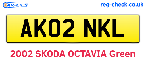 AK02NKL are the vehicle registration plates.