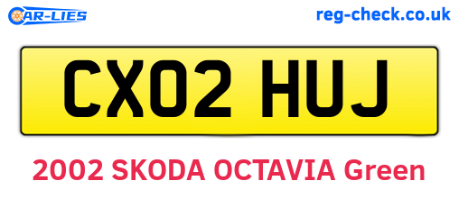 CX02HUJ are the vehicle registration plates.