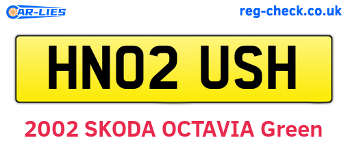 HN02USH are the vehicle registration plates.