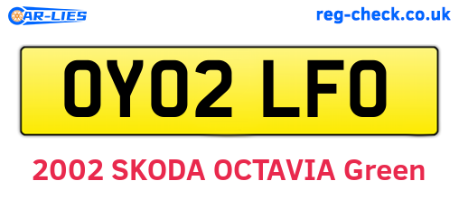 OY02LFO are the vehicle registration plates.