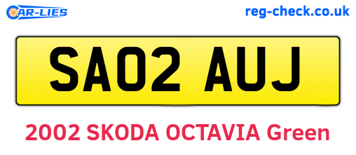SA02AUJ are the vehicle registration plates.