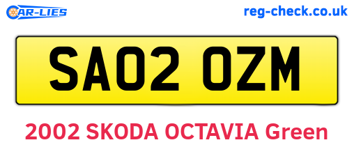 SA02OZM are the vehicle registration plates.