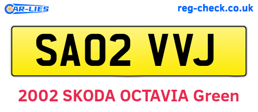 SA02VVJ are the vehicle registration plates.