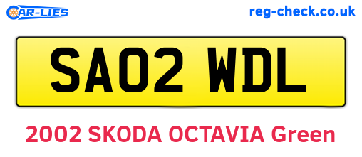 SA02WDL are the vehicle registration plates.