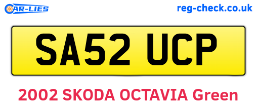 SA52UCP are the vehicle registration plates.
