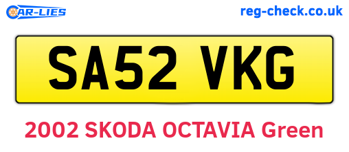 SA52VKG are the vehicle registration plates.