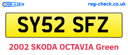 SY52SFZ are the vehicle registration plates.