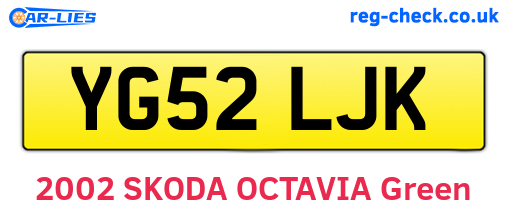 YG52LJK are the vehicle registration plates.