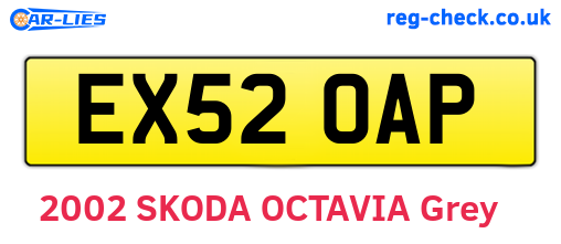 EX52OAP are the vehicle registration plates.