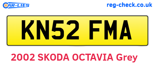 KN52FMA are the vehicle registration plates.