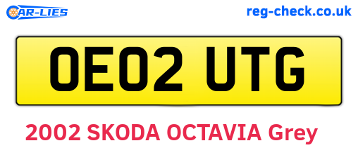 OE02UTG are the vehicle registration plates.