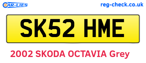 SK52HME are the vehicle registration plates.