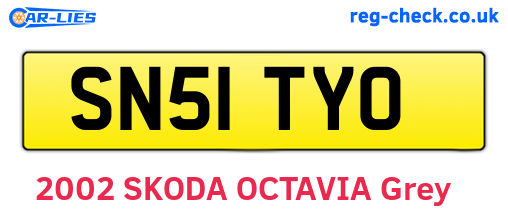 SN51TYO are the vehicle registration plates.